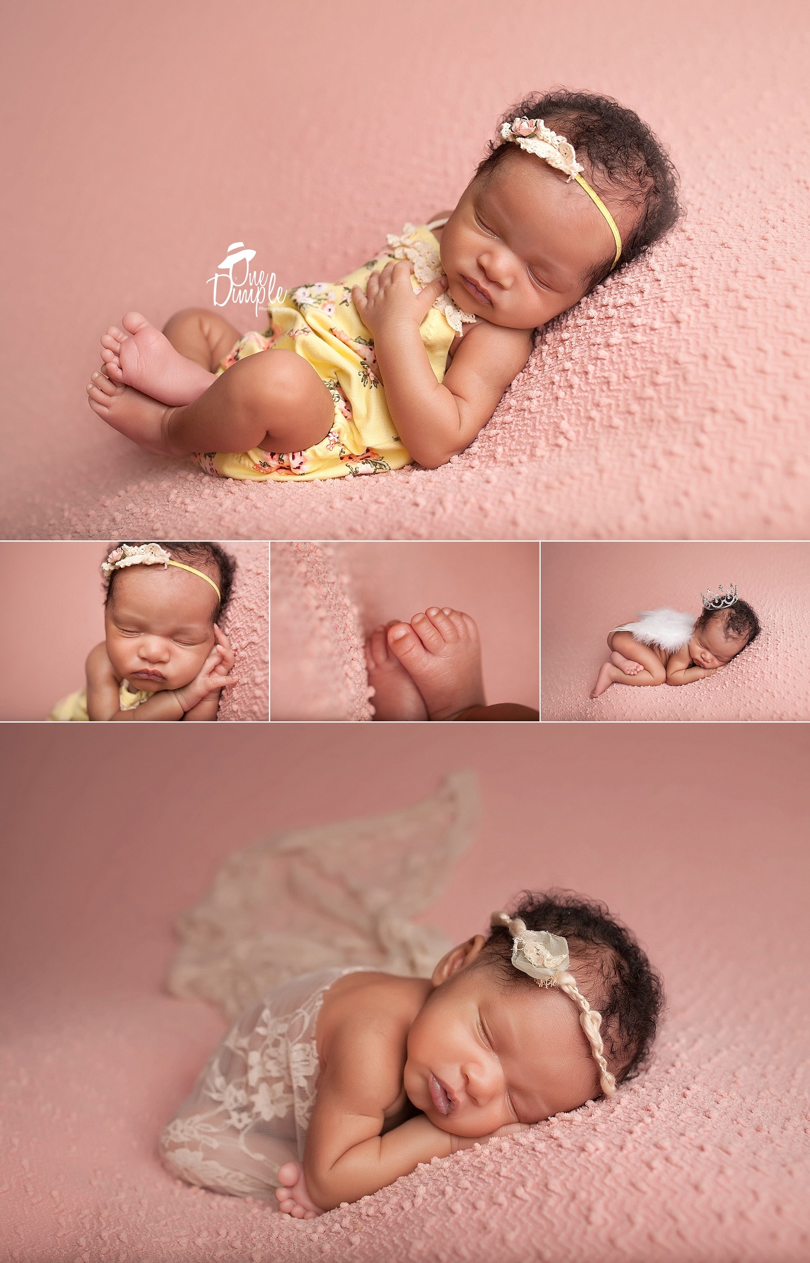 Pretty newborn in pink and yellow