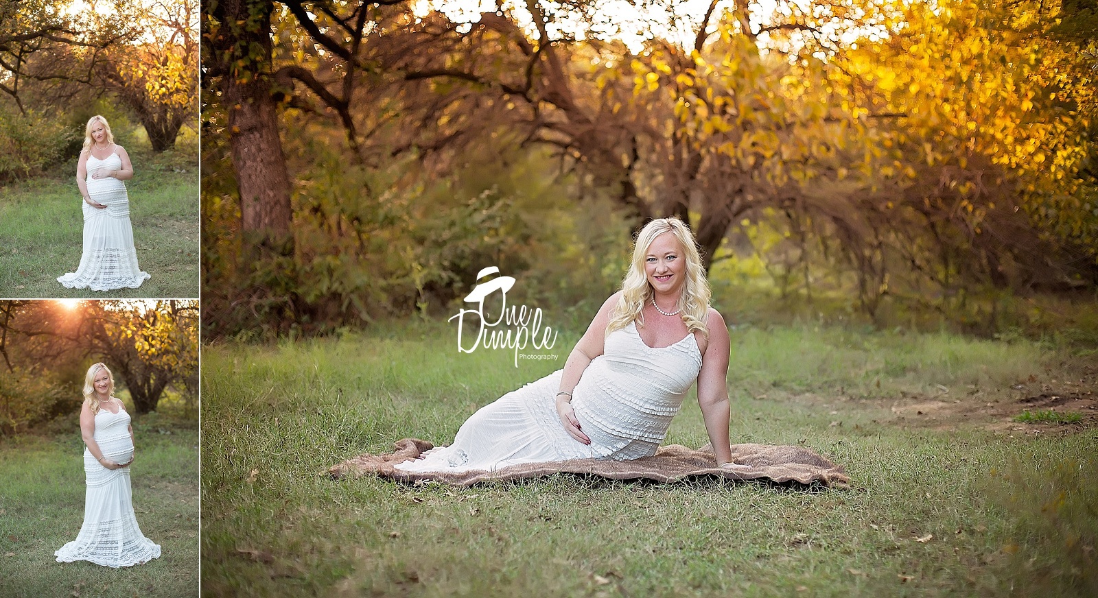 pregnant mom in white dress