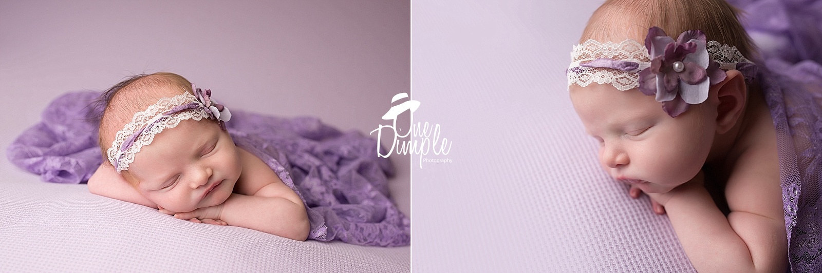Newborn purple photoshoot