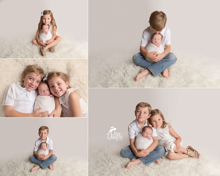 One Dimple Photography DFW In-Home Posed Newborn Session Sibling Newborn Photos