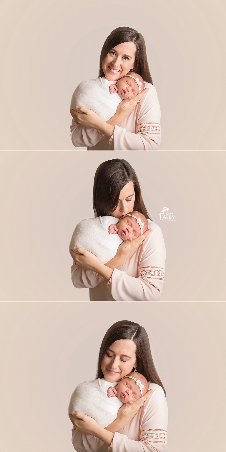 Posed Newborn Photos of Mom and Baby